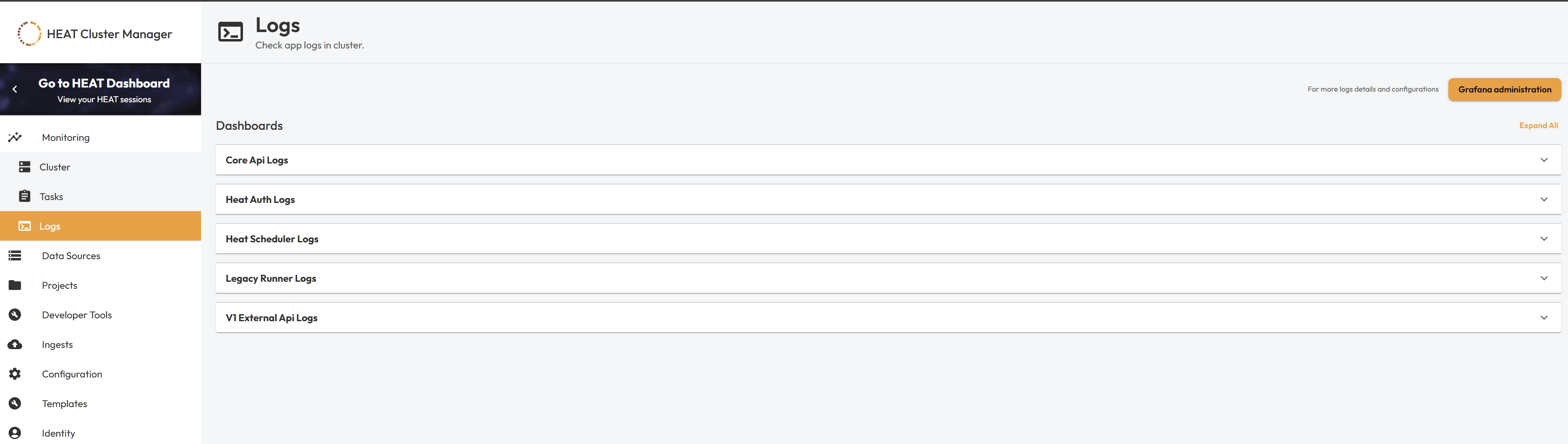 ClusterManagerLogsPage